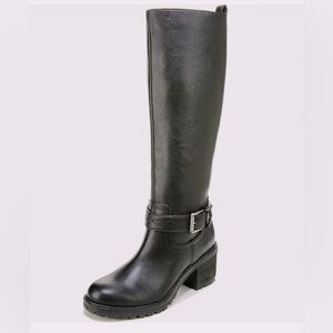 NEW ZODIAC Women's Georgia Knee High Vegan Leather Black Buckle Boots Size 6